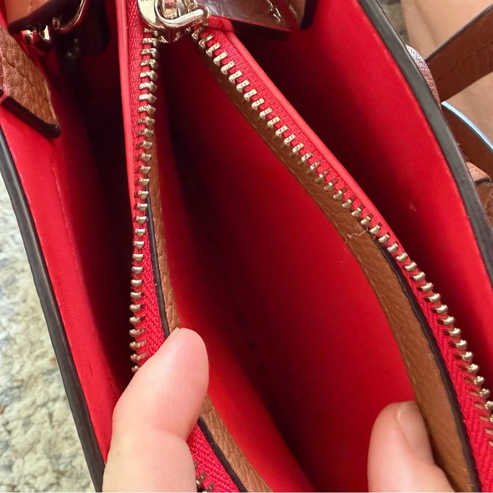EUC Kate Spade Hayes Street Small Satchel  Warm Cognac Pebbled Leather